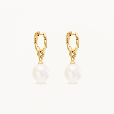 925 bạc Huggie Pearl Drop Bàn tai ZIRCON Huggie Bàn tai với Pearl Drop