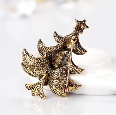 Đồng cây Giáng sinh Brooch Pin OEM Vintage nghệ thuật cây Giáng sinh Pin