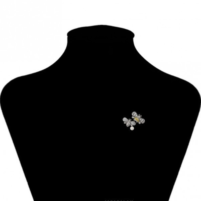 Đẹp màu sắc Mái đeo ốm ươm Bơm Crystal Rhinestone Bumble Bee Lapel Pin