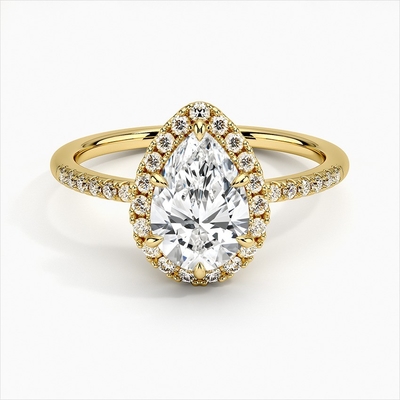 925 Sterling Silver Halo White Gold Plated Rings