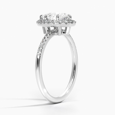 925 Sterling Silver Halo White Gold Plated Rings