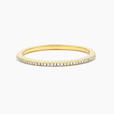 Sản phẩm nóng 18K vàng bọc nửa vĩnh cửu xếp chồng 925 Sterling bạc nữ ban nhạc nhẫn