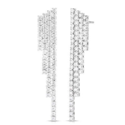 18K vàng mạ kim cục khối Zircon Tassel Bông tai