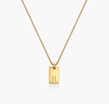 Baguette 18K vàng đầy dây chuyền cá nhân thủ công đồng dây chuyền dây chuyền
