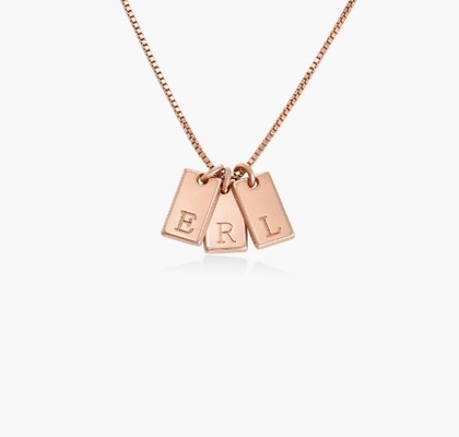 Baguette 18K vàng đầy dây chuyền cá nhân thủ công đồng dây chuyền dây chuyền