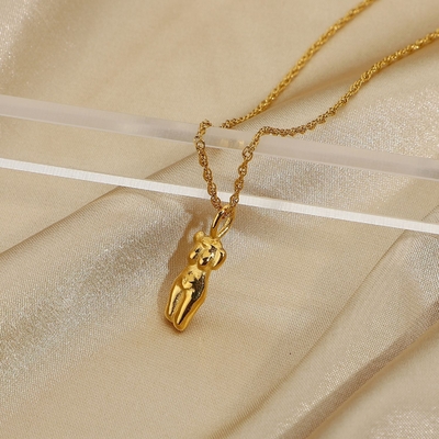 OEM 18in 18K vàng đeo dây chuyền nữ trang hình dạng cơ thể vòng cổ