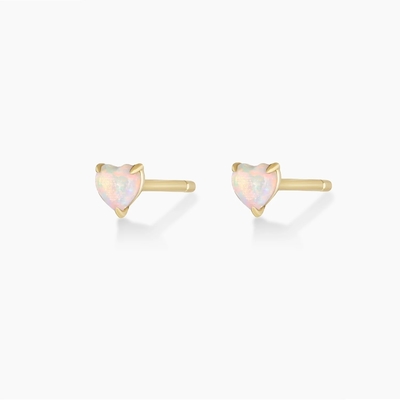 Đặt ngón tay Opal Heart Stud Bàn tai 925 Sterling bạc tinh tế 18K vàng mạ
