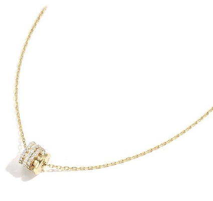 Micron Pave Cubic Zirconia Pendant 18K Gold Circle Necklaces cho phụ nữ