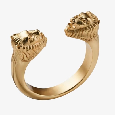 Nhẫn đầu sư tử 18K vàng kích thước 5 - kích thước 10