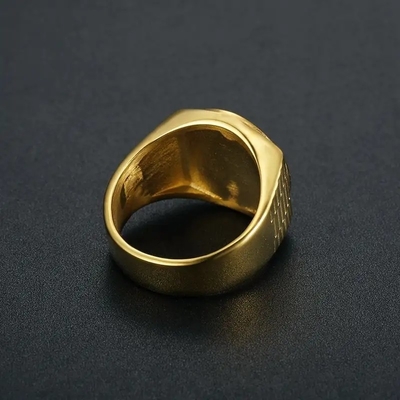 Vương miện 18K vàng bọc nhẫn hình vuông Unisex tay trắng tinh thể cặp nhẫn