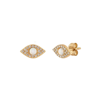 925 Bàn tai Stud bạc OEM ODM Bàn tai Stud Opal Bọc vàng