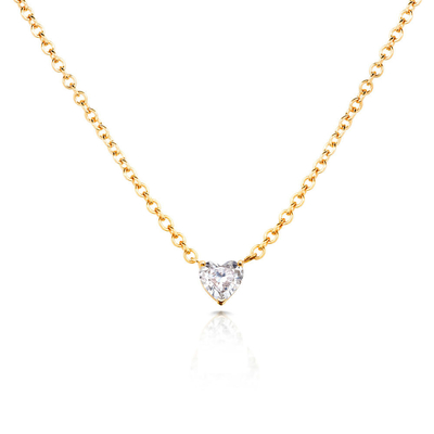 Trái tim Cubic Zircon 18K vàng bọc vòng cổ nữ