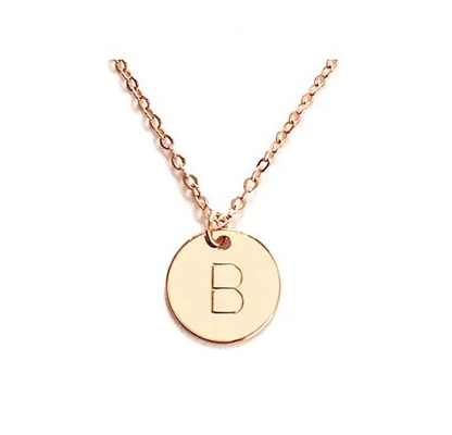 10mm Disc Stainless Steel Initial Pendant 45CM + 5CM Stainless Steel Pendant Necklace