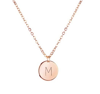 10mm Disc Stainless Steel Initial Pendant 45CM + 5CM Stainless Steel Pendant Necklace