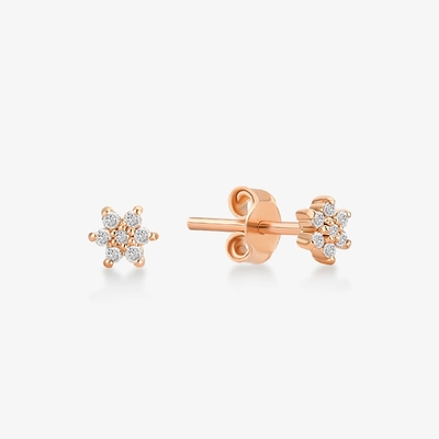 925 Sterling bạc thủ công 18K vàng bọc đơn giản là màu trắng CZ hoa tai âm tính