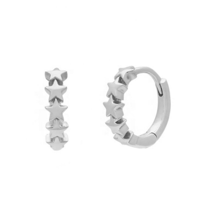 925 Sterling Silver Star Huggie Bàn tai dành cho phụ nữ Đồ trang sức thời trang