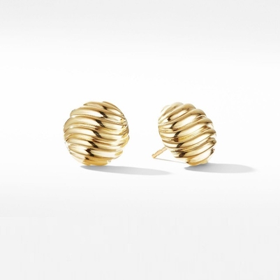 OEM Bức tượng dây cáp Stud tai 18K vàng bọc thép không gỉ Studs