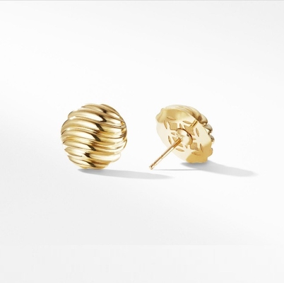 OEM Bức tượng dây cáp Stud tai 18K vàng bọc thép không gỉ Studs
