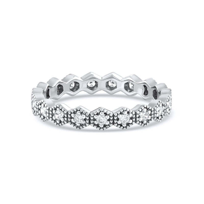 Trendy Eternity hình dạng hình học hình khối Zirconia đắp đống vòng đeo cho phụ nữ