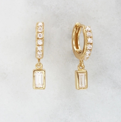 Chiếc tai vàng 925 Sterling Silver Dangle dành cho lễ cưới.