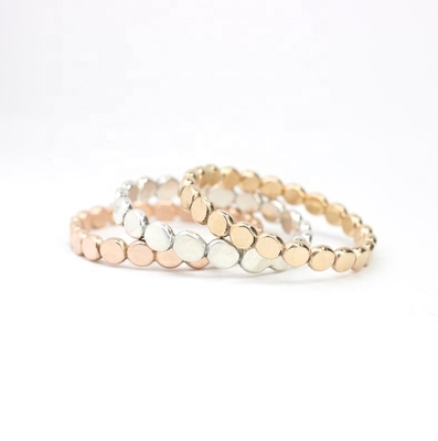 Đặt đống Dot Beaded 925 Sterling Silver Ring Hình dạng tùy chỉnh 925 Silver Ring