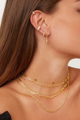 18K vàng hình khối Zirconia Hoop tai nghe ECO Friendly 925 Sterling bạc tai nghe