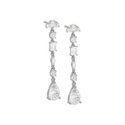 Lời truyền cảm hứng tôn giáo S925 Sterling Silver Gemstone Drop Earrings in 18K Gold Plating