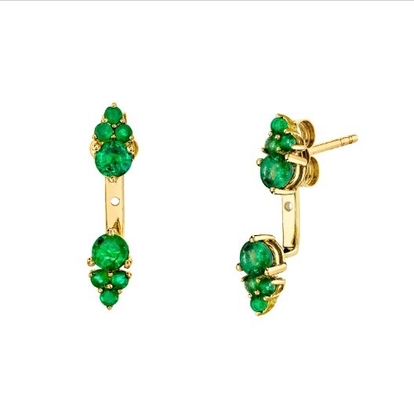 Bạch kim cúp Zircon Cluster Diamond Stud Jacket Băng tai 925 18K vàng mạ