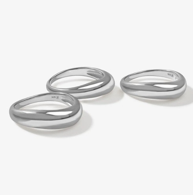US5-US10 925 Sterling Silver Stackable Rings 18K vàng mạ