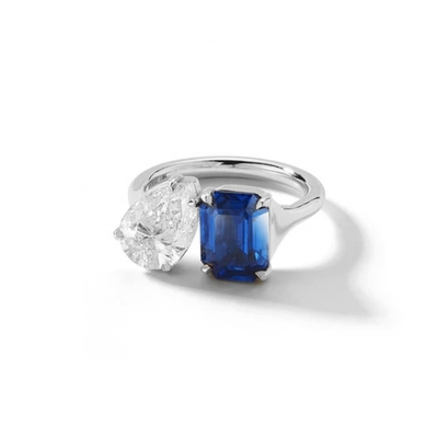 Đàn bà Đàn bà đồ trang sức Nhẫn mở có thể điều chỉnh với đá lớn trong 925 Sterling bạc