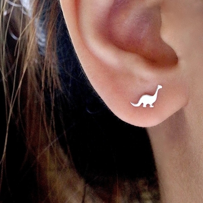 Đứa trẻ Động vật khủng long Bàn tai bằng vàng 925 Sterling Silver Mini