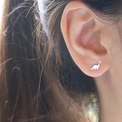 Đứa trẻ Động vật khủng long Bàn tai bằng vàng 925 Sterling Silver Mini