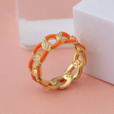 925 Sterling Silver Twist Ring Vòng đính hôn của phụ nữ được mạ vàng