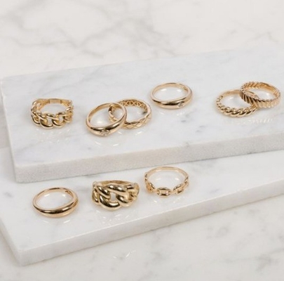 Đẹp Baroque 14K vàng nghiêng xoắn 925 Sterling bạc nữ nhẫn bẩn miễn phí đồ trang sức