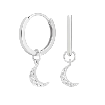 Dangle Moon Hoop Bàn tai 925 bạc cho phụ nữ Brazil vàng bọc 18K trang sức tùy chỉnh