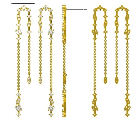 2024 Brazilian Gold Plating Drop Chain Bàn tai Phụ nữ 925 Bàn tai bạc