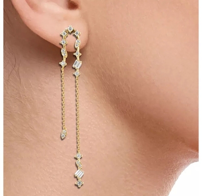 2024 Brazilian Gold Plating Drop Chain Bàn tai Phụ nữ 925 Bàn tai bạc