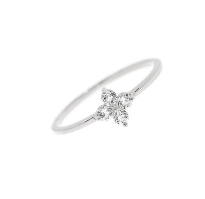 Đẹp 18K vàng Vermeil 4 đá quý Topaz hoa 925 Sterling bạc nhẫn