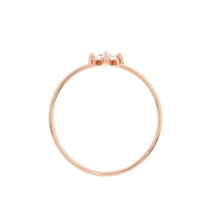 Đẹp 18K vàng Vermeil 4 đá quý Topaz hoa 925 Sterling bạc nhẫn