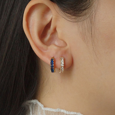 925 Sterling Silver Princess Green CZ Bàn tai kim cương cho phụ nữ hiện đại