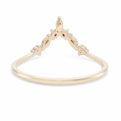 Nhẫn xếp chồng hình chữ V với vòng và màu trắng Marquise CZ trong 925 Sterling Silver