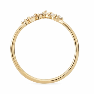 Nhẫn xếp chồng hình chữ V với vòng và màu trắng Marquise CZ trong 925 Sterling Silver