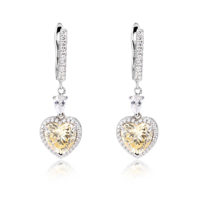 OEM Love Heart Chiếc tai kim cương 925 Sterling Silver Love Heart Chiếc tai