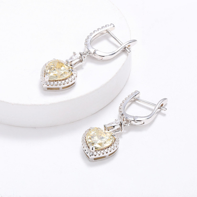 OEM Love Heart Chiếc tai kim cương 925 Sterling Silver Love Heart Chiếc tai