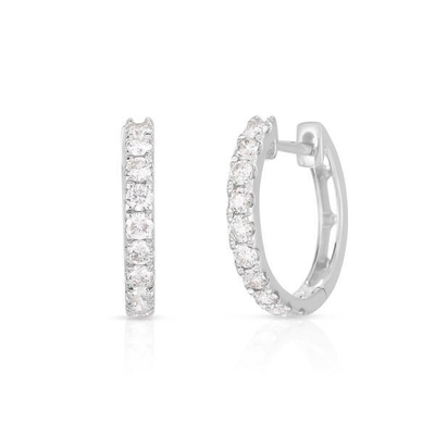 Các loại đồ trang sức vòng tai 18K vàng bọc CZ Sleeper Hoop cho phụ nữ 925 Sterling bạc