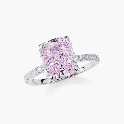 Baguette bọc bạc Kim cương xanh 5A cắt băng CZ nhẫn đính hôn cho phụ nữ 925 bạc Sterling
