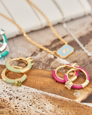 Neon Turquoise Enamel Micro Pave CZ Candy Màu sắc Cô gái Phụ nữ Bàn tai thân thiện với môi trường Có