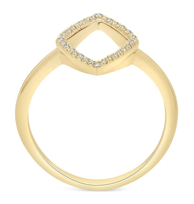 Hôn nhân Trắng CZ Rhombus tuyên bố Nhẫn Vàng 925 Sterling bạc đồ trang sức cho phụ nữ