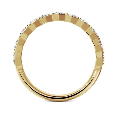 US5-US11 Honeycomb Wedding Band Vàng bọc 925 Sterling Vàng Nhẫn
