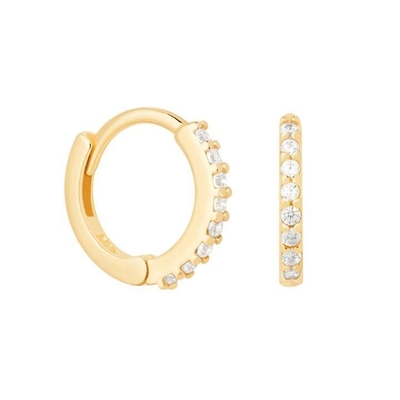 ODM 925 Sterling Silver Hoop Mouth Earrings Trung bình Với Vàng nhỏ 18K Vermeil Plating